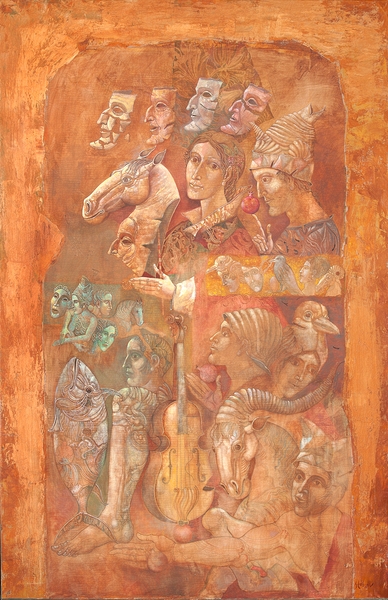 Commedia dell´arte, oil on canavas,  170 x 110 cm